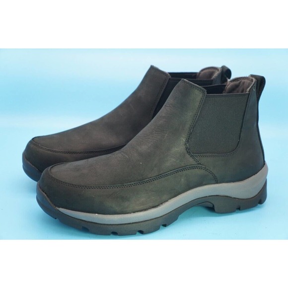 Duluth Trading Wild Boar Suede Anti Slip Ankle Boots Black Pull On 13E Wide main image 5